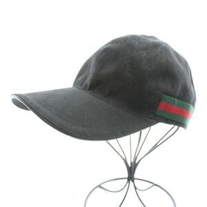 Gucci GG Canvas Baseball Cap Baseball Cap Hat GG Pattern S Black 200035 KU